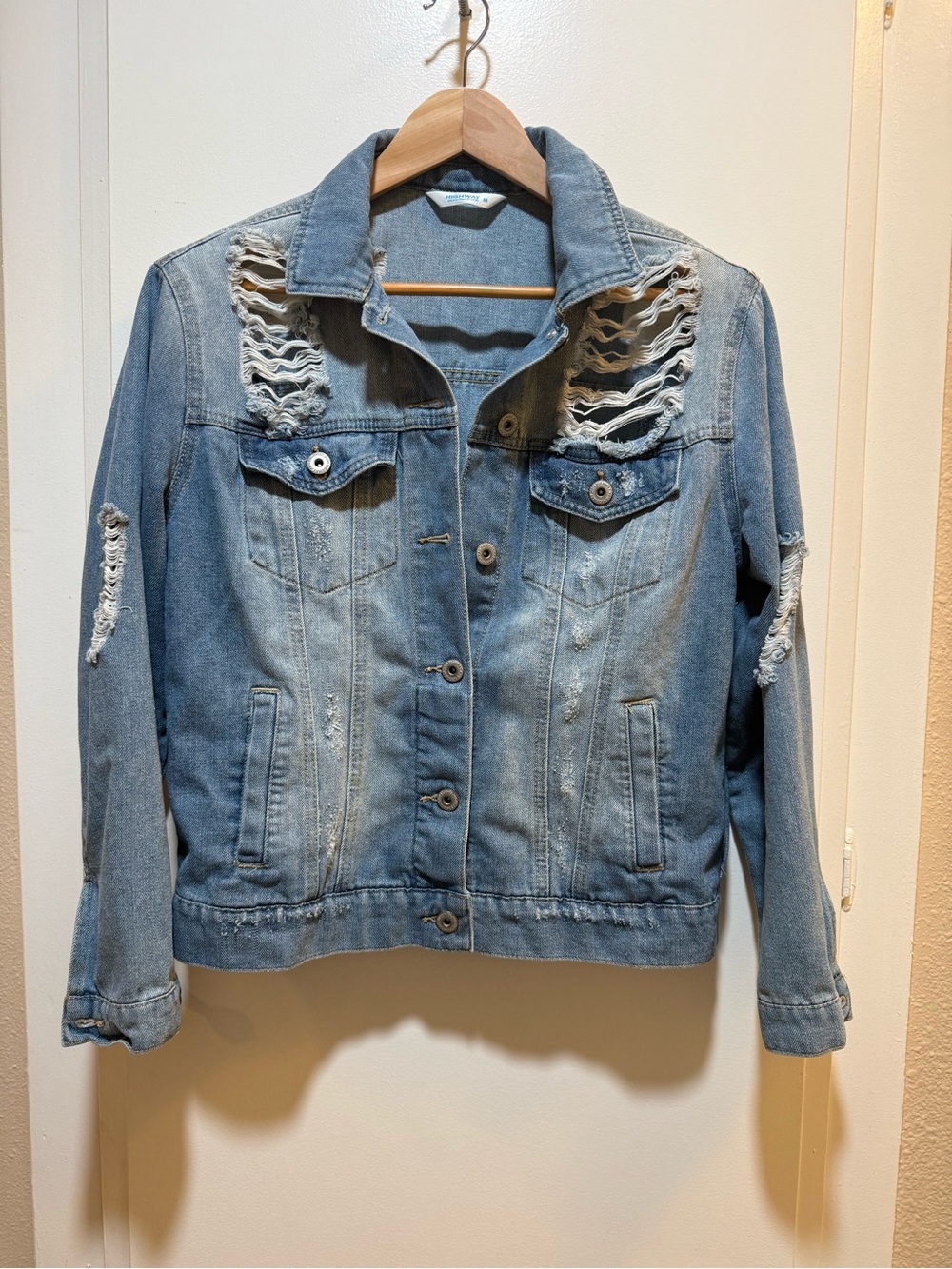 Highway Jeans Light Blue Distressed Denim Jacket